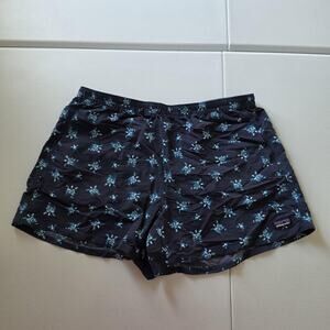 Patagonia Shorts Mens XL Blue Floral Print Barely Baggies Swim Nylon